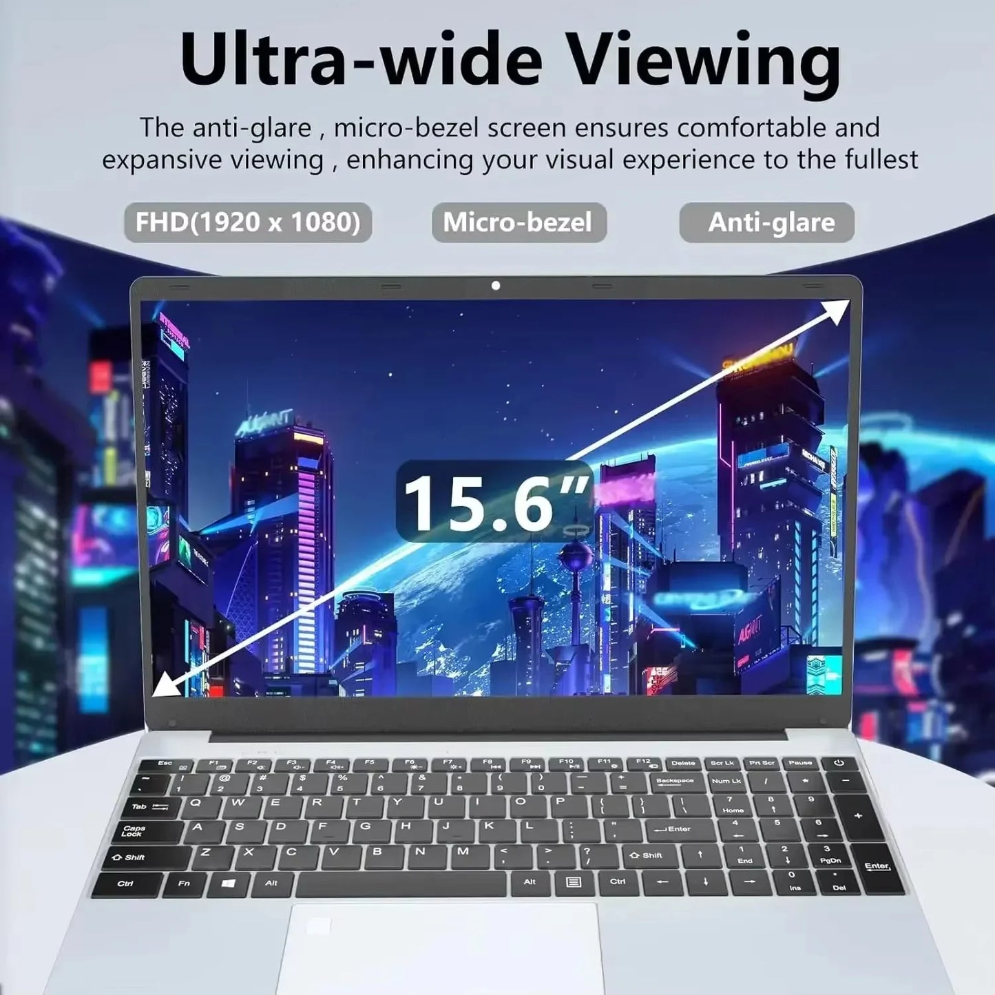 Windows 11 Pro 15.6" Laptop Computer Intel Celeron Fingerprint Unlock Notebook