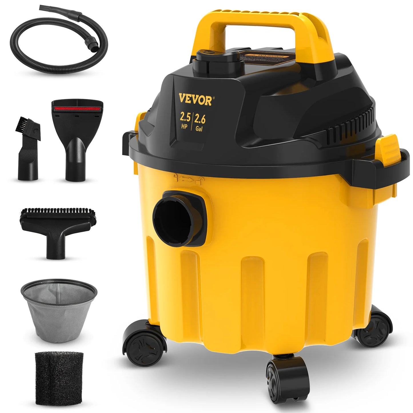 SucceBuy Wet Dry Vac 2.6 Gallon  3 in 1 Portable Shop Vacuum