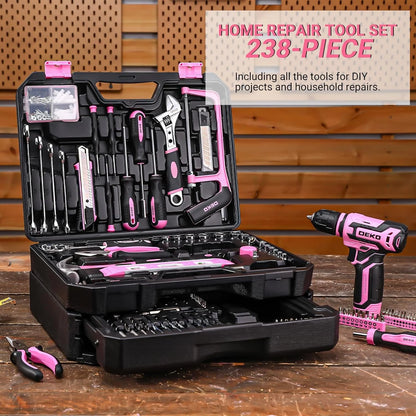DEKO Home Mechanic Toolbox Power Cordless Drill Hand Repair