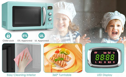 MAT EXPERT 0.9 Cu.ft Compact Microwave Oven,  w/Glass Turntable