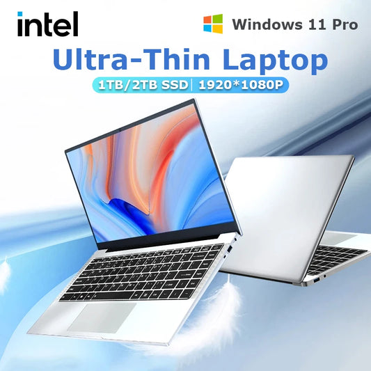 14.1" Ultra Slim Windows 11 Pro Laptop Computer intel Atom A3950 12GB RAM