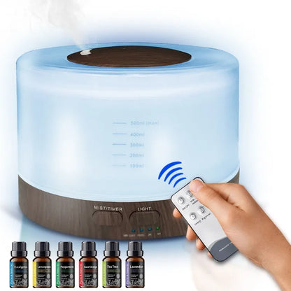 Ultrasonic Essential Oil Diffuser 550ml with 7 colors LED night lights Cool Mist