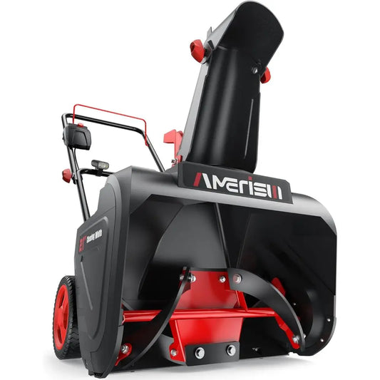 21-Inch Electric Snow Thrower, 15-Amp Corded Snow Blower with LED Light,