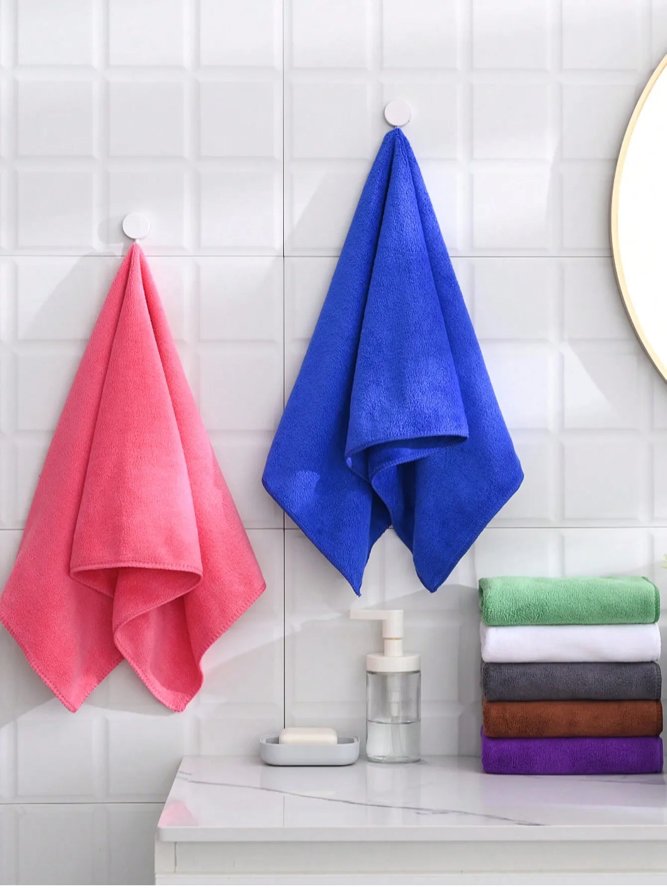 100% Polyester Solid Color Bath Towel 70x140cm,