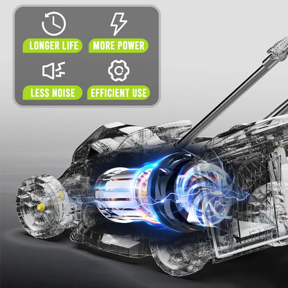 Deli 13" 2-in-1 Lightweight Cordless Lawn Mower  with 21V 4.0Ah Battery and Charger