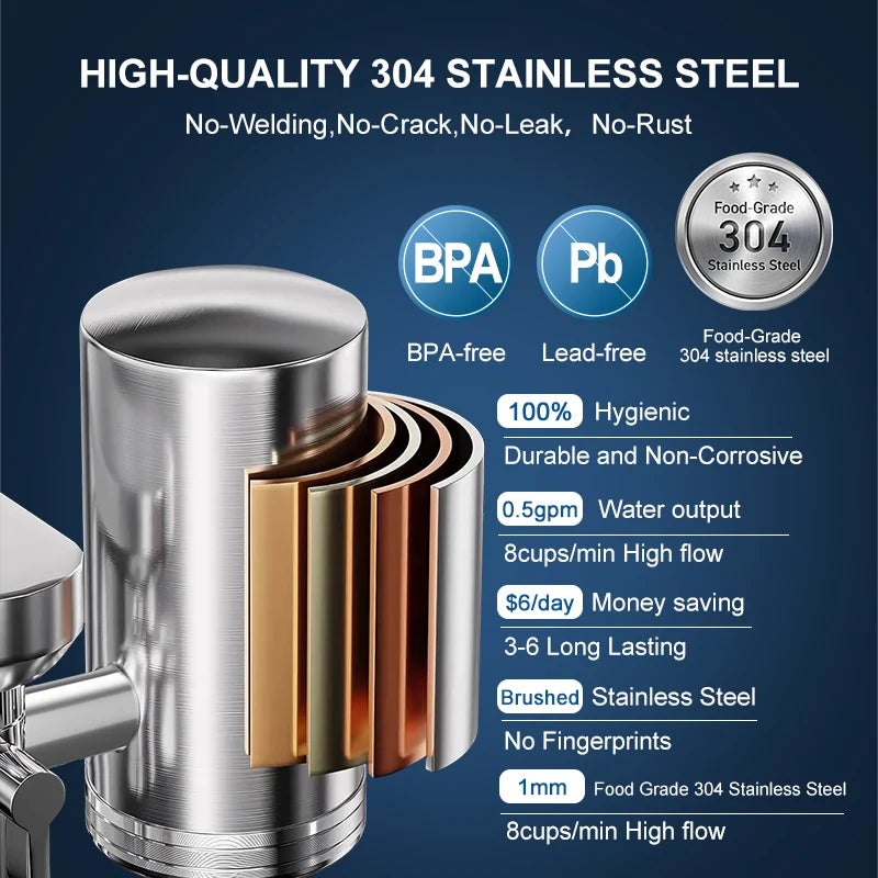 Wheelton Stainless Steel Kitchen Tap Purifier Faucet Water Filter